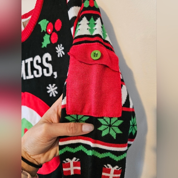 Tipsy elves drinking game christmas sweater you miss you drink - Picture 3 of 7